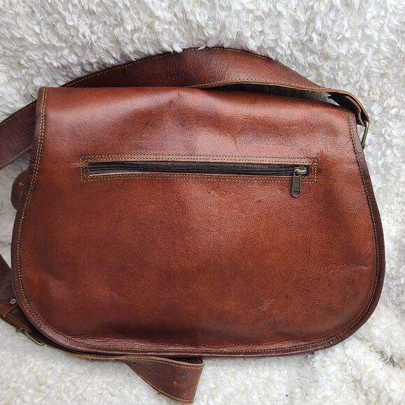 Great Seal Of The State Of Oklahoma Vintage Leather Saddlebag‎ Crossbody Purse - Picture 2 of 15